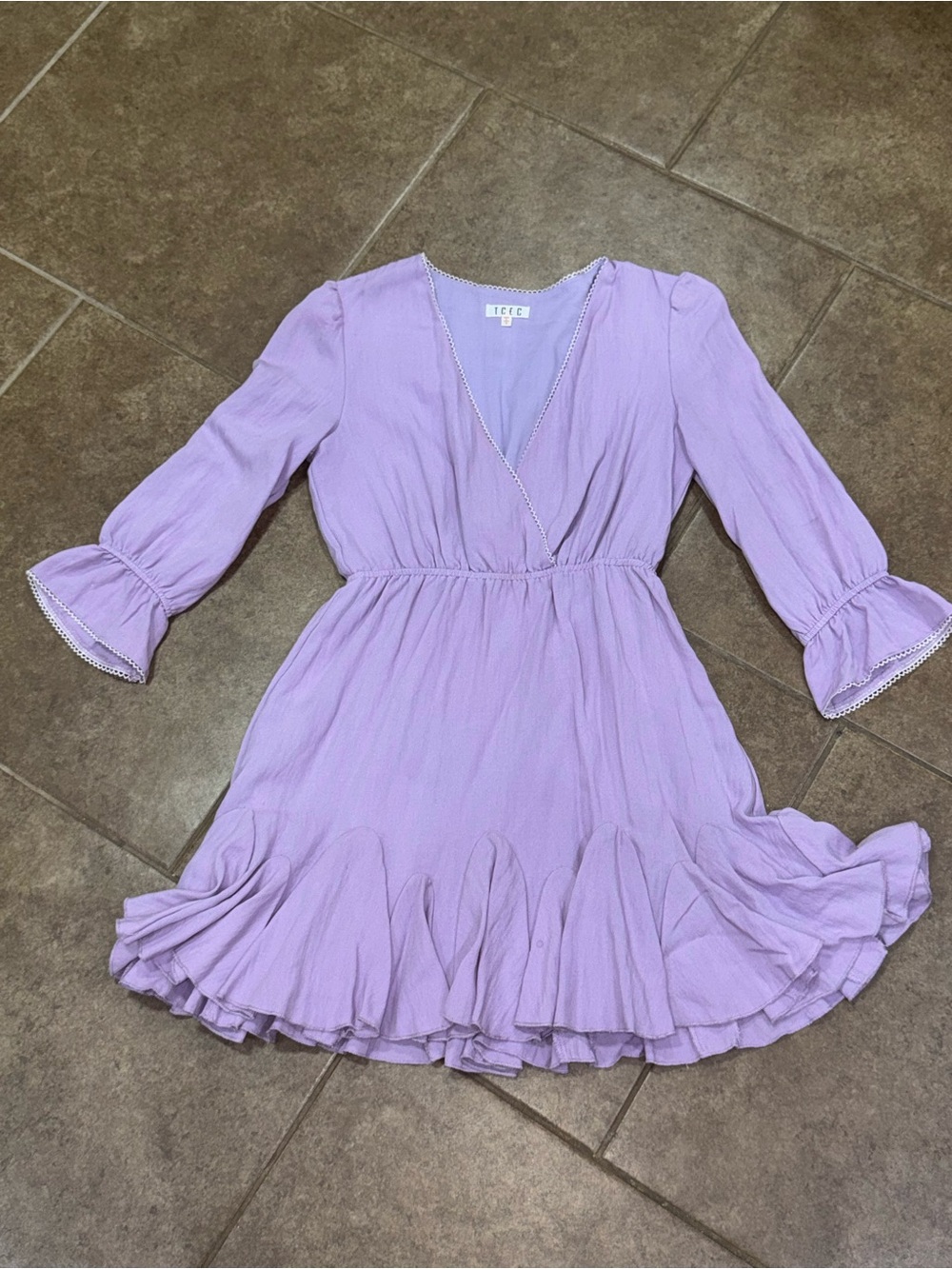 TCEC Lilac Scalloped Trim Top